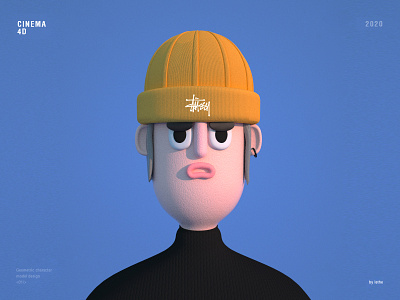 Geometric character model design c4d design