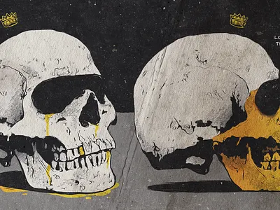 The King crown dribbbleweeklywarmup gold king scared scary skull space