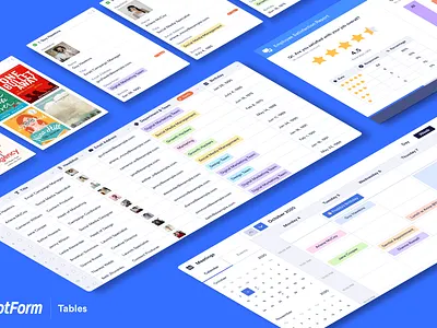 Coming Soon! - JotForm Tables calendar chart collection data database events gird jotform meeting multiple select reports spreadsheet tables tools