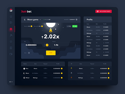 Just Bet | Online Game Platform bet betting branding casino dash board design gambling game icons illustration lottery online pokerslot pocker online sketch ui ux web app web design website