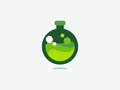 Green Logo Design - Flask, Glass, Liquid, Fantasy, MMORPG bottle brand branding chemistry data saas analytics design ecommerce flask graphic design designer green green logo icon icons identity liquid logo loog lgoo lgo mark science symbol