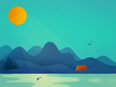 Under The Open Sky camp camping design fishing hunting illustration landscape marakas mrks web webillustration website