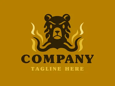 Angry Bear Logo aggressive angry bear bear logo beast burning fire flame flames furious game gaming grizzlies grizzly grizzly bear media oso predator savage wildlife