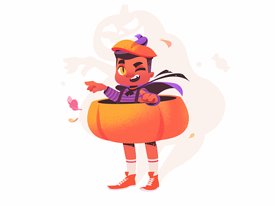 Halloween Jack O' Lantern art bat boy illustration character character design design flat halloween design halloween illustration holiday illustration illustration art illustration for web illustrator pumpkin shakuro trick or treat