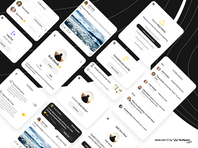 Ideacracy - UI Components - A better social media platform flat ui minimalist mobile ux social media social media design