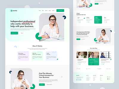 Cevirta - Virtual Assistant Agency agency landing page concept design gorgeous design home page design landing page design psd template trend design 2020 ui uidesigner uiux uiux design uiuxdesigner virtual virtual assistance virtual assistant agency virtual card virtual reality web app design website website design