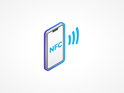 Smartphone with NFC flat icon iconography icons illustration isometric isometric illustration isometry nfc phone smartphone technical illustration ui ux vector web