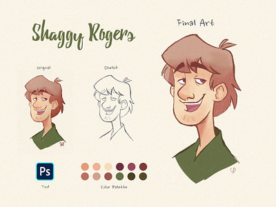 Shaggy Rogers - Fictional character art brush cartoon character character design drawing shaggy