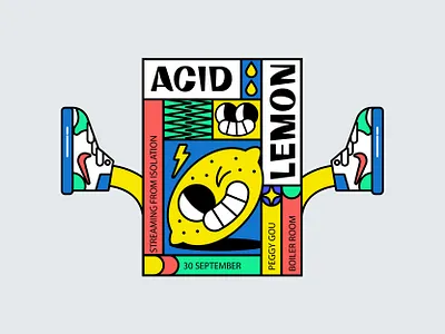 👀🍋 acid acid graphics cartoon illustration cool cool design fun lemon love mad music art poster poster art poster collection poster design sneaker sneakers
