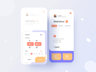 Achtung App Statistics Screen UI UX Design appdesign appmenu cards clean color dailyui diary dribbblebestshot habits identity play player portfolio productdesign typography ui uiux ux