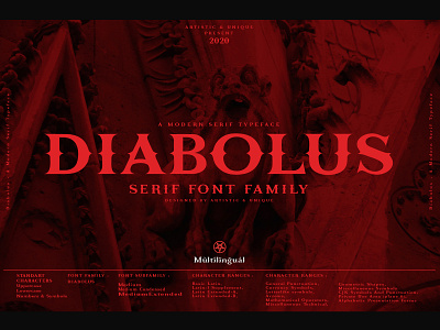 Diabolus - Serif Font Family - Multilingual alphabet typography branding creative market font design font family gothic font graphic design identity design multilingual old fashioned open type serif serif font serif typeface typeface typeface design typographic typography typography art vintage font