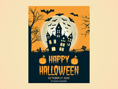 Halloween party poster template design | Halloween banner for pr art autumn background banner bat black card cartoon castle celebration colorful creepy cute dark design element evil flat halloween halloween poster