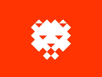 Lion animal branding identity lion logo mark minimal pixel symbol
