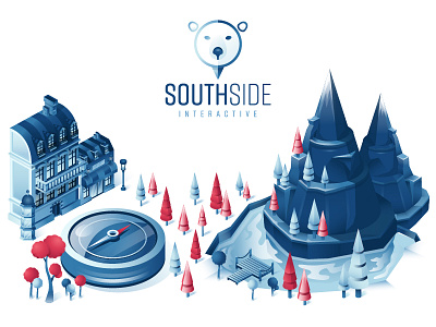 Check my Crew ! 3d building compass illustraion isometric isometric design isometric illustration moutain paris southsideinteractive uidesign uxdesign