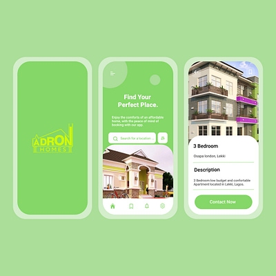 Adron Real Estate App app design illustration minimal ui