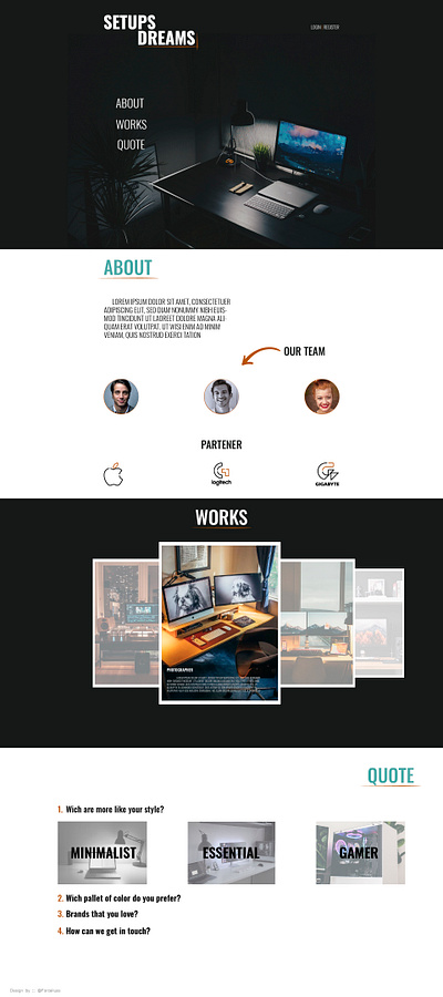 Setups Dreams black branding business design desktop education flat landingpage setups startup uidesign uxdesign website white