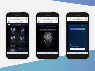 24Hours Connected - Tag Heuer application design graphic mobile mobile ui uidesign