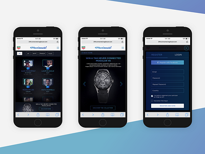 24Hours Connected - Tag Heuer application design graphic mobile mobile ui uidesign