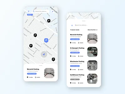 Car Parking Application app app design automotive car car app interaction map maps mobile mobile app mobile app design mobile ui park parking parking app parking lot ui ux vehicle vehicles