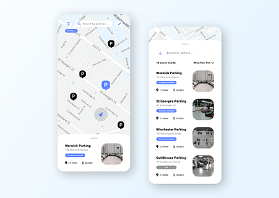 Car Parking Application app app design automotive car car app interaction map maps mobile mobile app mobile app design mobile ui park parking parking app parking lot ui ux vehicle vehicles