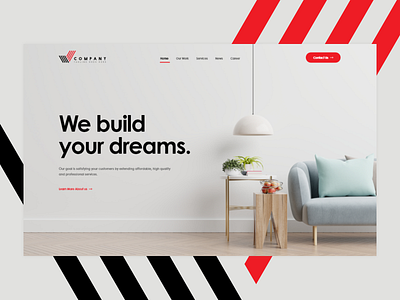 Home Renovation Concept design firstshot minimal remodeling renovation typography ui ux website