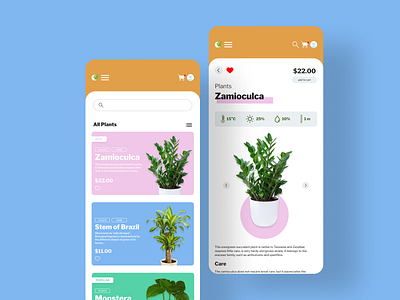 Plantae app concept design figma plants ui