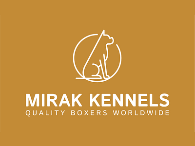 Mirak Kennels logo animal brand brand design branding color design dog dog illustration dog logo graphic illustration logo minimal outline pet typography ui usa ux vector