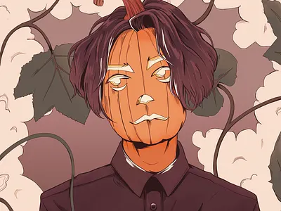 Pumpkin King v2 character character design digital illustration digitalart drawing halloween illustration painting pumpkin spooktober spooky spooky season