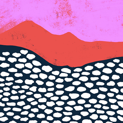 Fire watch applepencil applepencilillustration digitalart dots firewatch illustration illustration digital landscape pattern pattern design pink procreate red