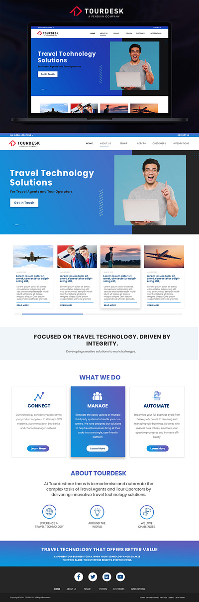 Tourdesk Global creative minimalist mockup design travel ux web web design website