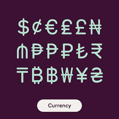 Bouba Round: Currency arrows cyrillic design editorial greek hvd hvdfonts icons latin round rounded screen type typedesign typefamily typo typography ui ux variablefont