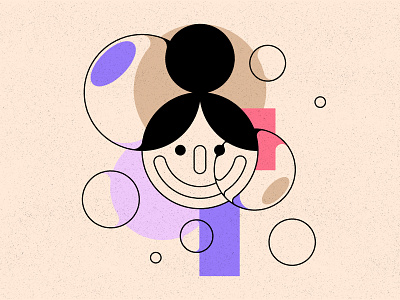 Bubbles 2 bubbles colour geometric illustration person shape smile texture