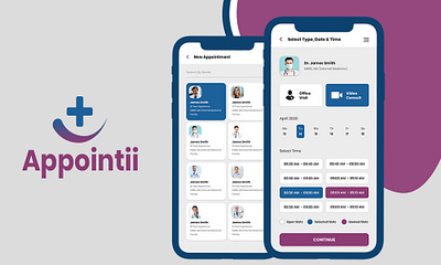 Doctor Appointment Booking App app branding design flat graphic design logo minimal ui ux vector