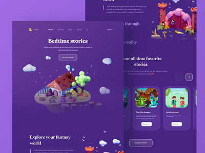 Bedtime stories animation animation 2d bedtime blender branding childhood comics fantasy illustration lucy moral values nighttime school stories sudhan typography web