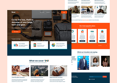 Rover Travel Insurance branding design ecommerce ecommerce design ecommerce shop insurance logo travel travel app travel insurance travel website ui uidesign ux uxdesign visual design webdesign