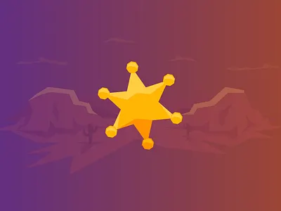 Sheriff design game gamification hills illustration people polygon sheriff star sunset western wild west