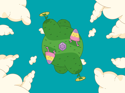 Sweet Planet candy card colorful design illustration vector