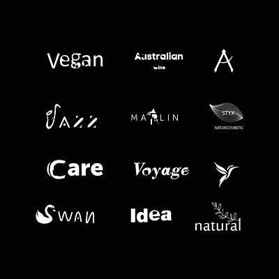 Logofolio, volume 1 - white and black behance graphicdesign logo logodesign logofolio logotype negativespace vector illustration