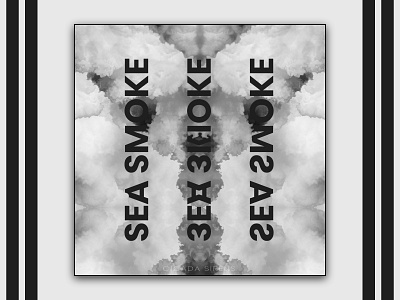 Sea Smoke affinity designer affinity photo album cover black and white glitch horror monochrome photo edit texture typography