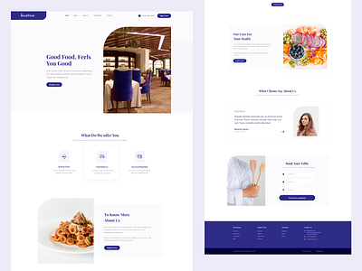 Restaurant Landing Page branding design flat minimal ui ux web website