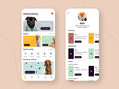 Doggo dog care app app dailyui design dog dog app dogs dribbble flat icon illustration minimal typography ui ux vector