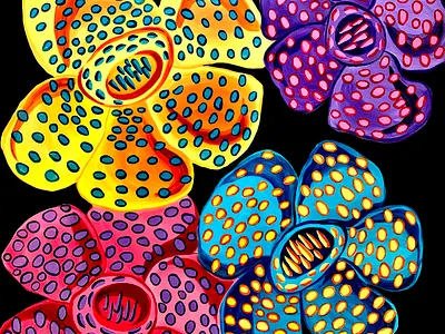 Rafflesia abstract acrylicpainting art artist artwork coronavirus design drawing painting pattern stayhome textile vibrant color weekly warm up