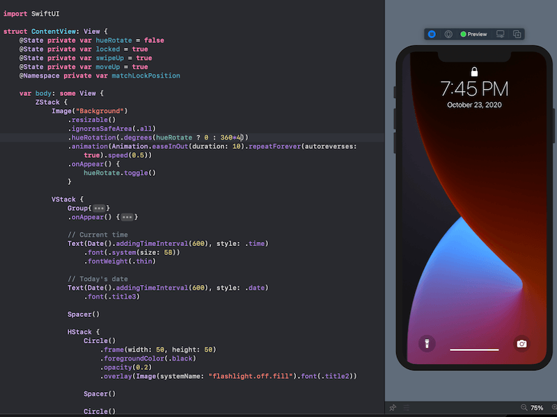 SwiftUI: Animate iPhone Lock Screen & Background gradient animation ios animation iphone animstion iphone lock screen animation lock icon animation lock screen animation swiftui swiftui animation swipe animation