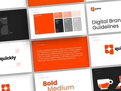 Quickly Style Guide brand brand guide guidelines idenity orange style guide typography ui ui design