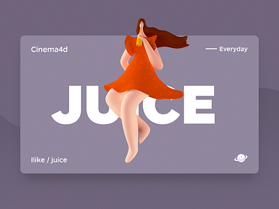 juice app branding c4d cinema4d clean design drawing flat illustration ui web