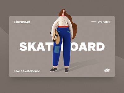 skateboard app branding c4d cinema4d clead design drawing flat illustration ui