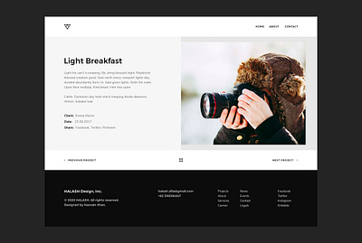 Light Breakfast | Portfolio Website | HALASH cv design designer designer portfolio landingpage minimalist onepage poland typography ui uiux web webdesign webdesigner website wordpress