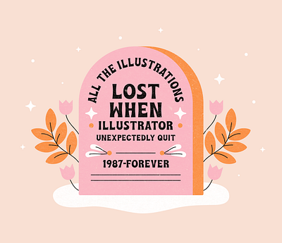 Drawloween Prompt 12: Tombstone drawlloween floral flowers funny funny illustration grave gravestone graveyard halloween illustration inktober inktober2020 katnipptober rip tombstone vectober vectober2020 vector