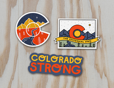 CO Strong Sticker Pack colorado colorado sticker colorado strong forest illustration moon mountain illustration mountain logo mountains nature illustration river stars sticker sticker design sticker mule sticker pack stickermule stickers