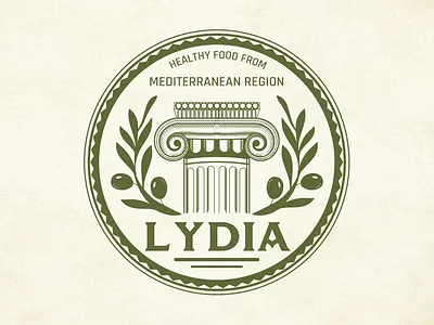 Lydia Logo Design artwork branding hand drawn law logo olive sketch vintage
